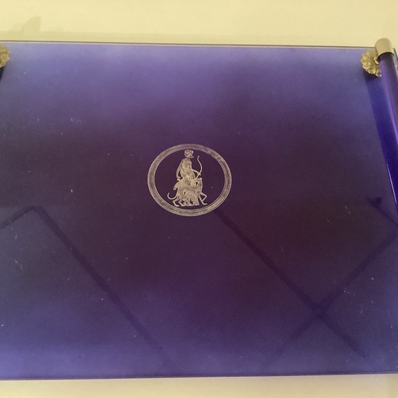 Vintage Cobalt Blue Glass Dresser Perfume Tray - Picture 2 of 10